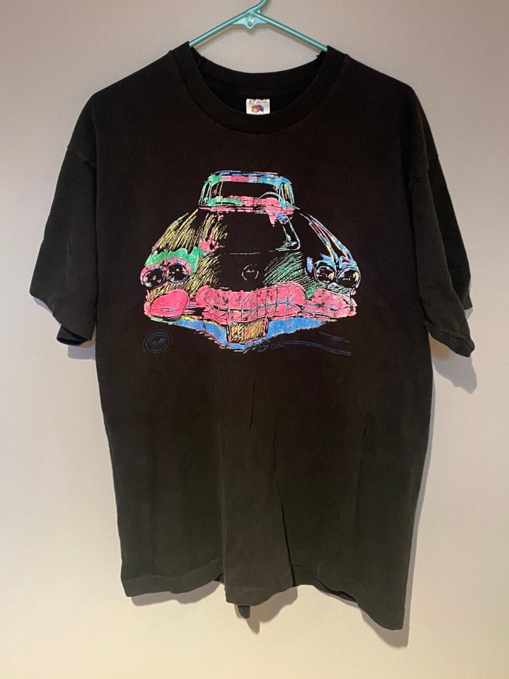 Vintage Chevrolet Corvette Graphic T Shirt XL Black 90s Distressed Car T single